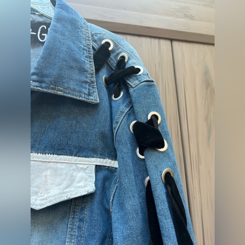 Wren + Glory Denim Hand Painted Jacket - Picture 8 of 11